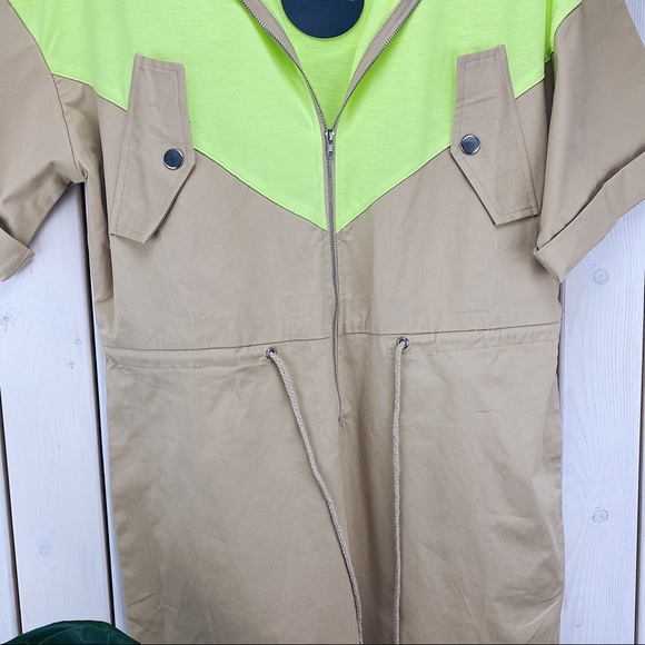 Rehab Lab | Beige & Yellow Coveralls Jumpsuit NWT - Picture 13 of 14